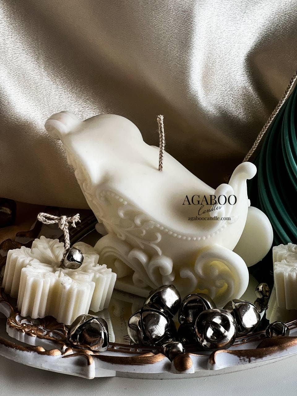 Christmas Sleigh Candle 4x5in