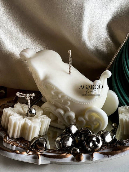 Christmas Sleigh Candle 4x5in