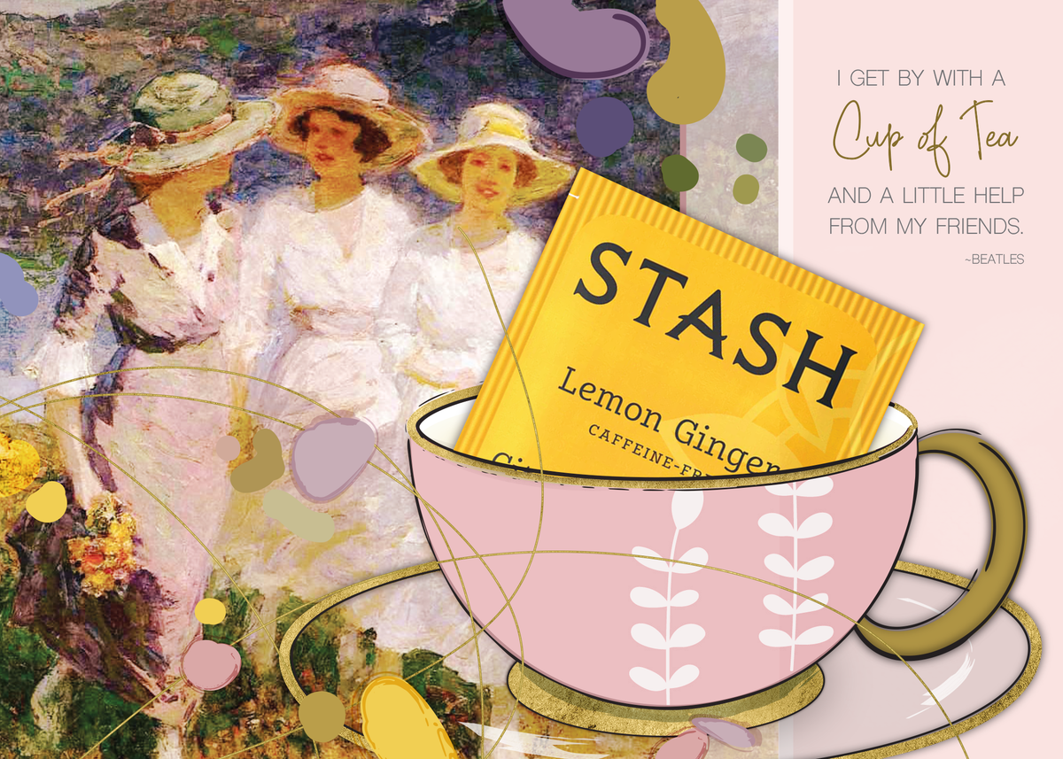 TEA GREETING Card w. REAL TEA BAG - Friends and a cup of Tea – The ...