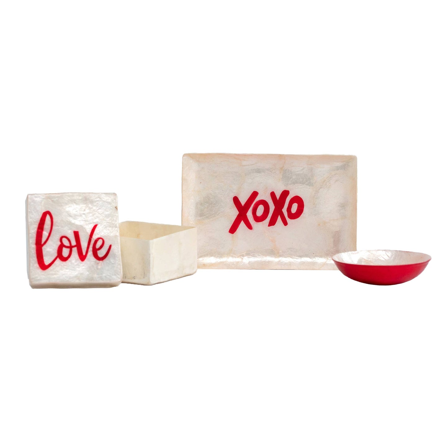 Capiz Box "LOVE" (Red/White) "3