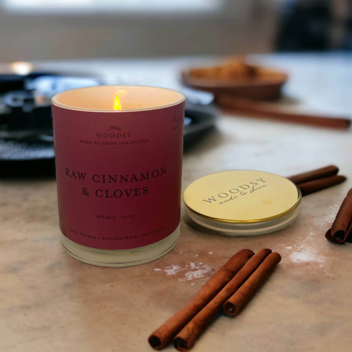 Cinn & Clove 12oz Candle Wooden Wick