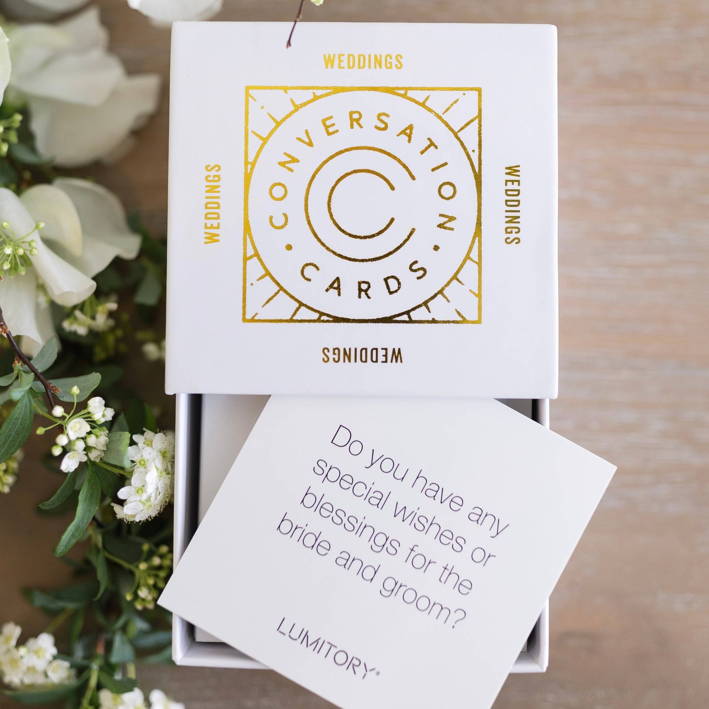 Wedding Conversation Cards: Case of 12 with Free Display