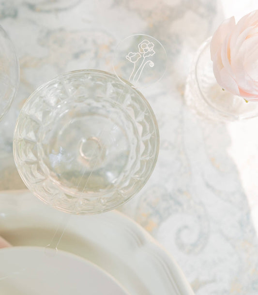 Floral Wedding Drink Stirrers Swizzle Sticks