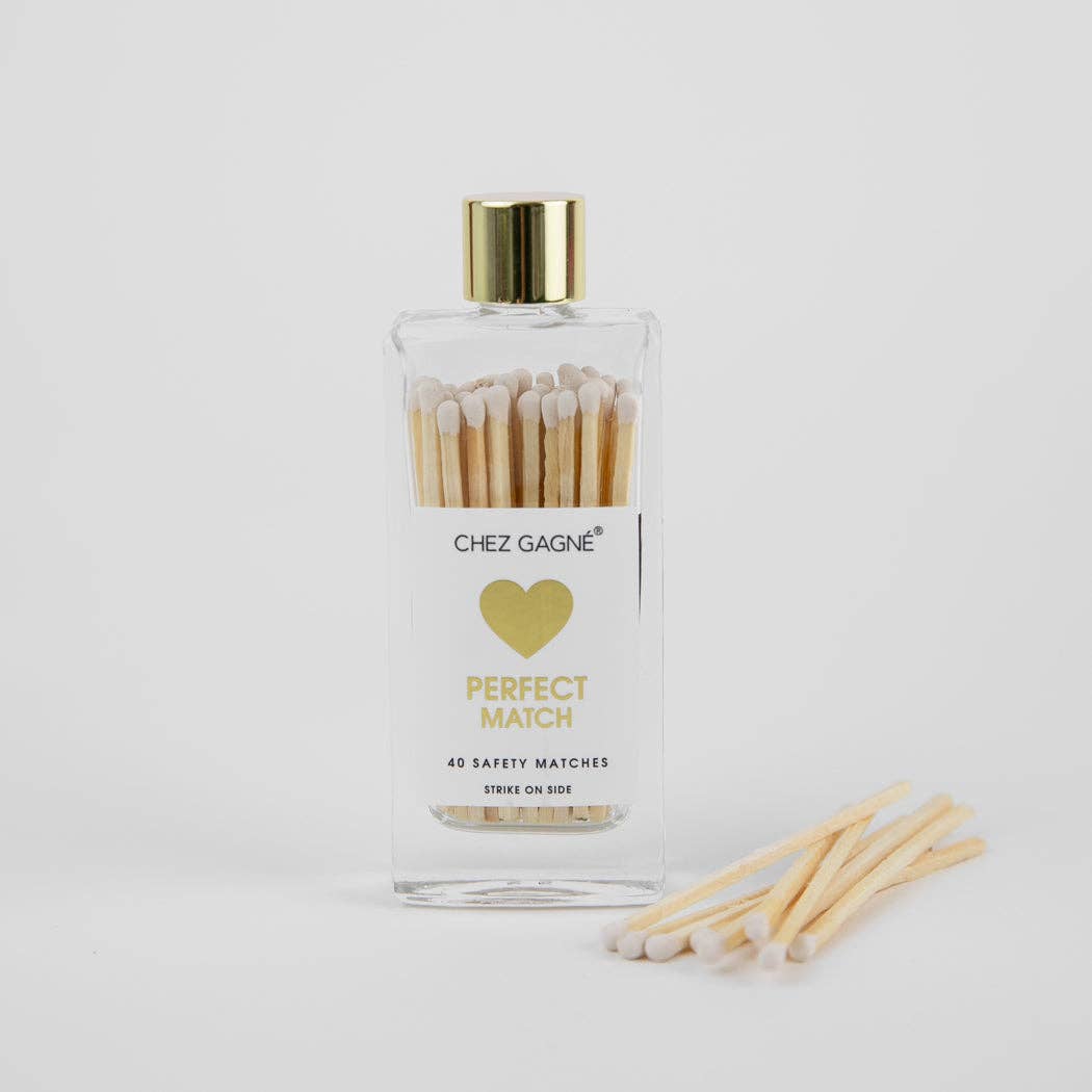 Perfect Match - Wedding/Bridal Glass Bottle Safety Matches - White