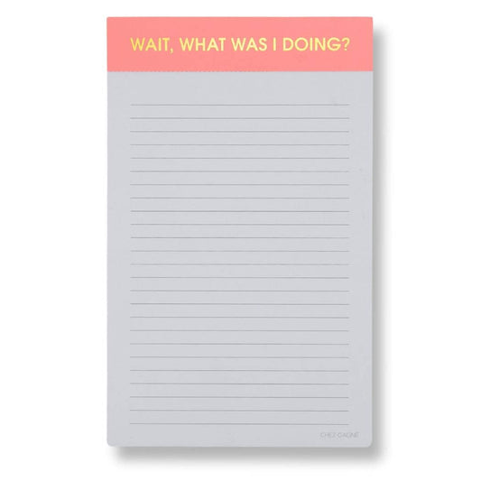 Chez Gagné - Wait, What Was I Doing? - Lined Notepad - Coral Pink - 65 perforated pages - 5x8
