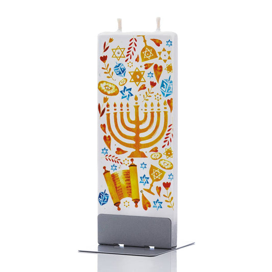 Hanukkah Menorah on Judaica Toss Print