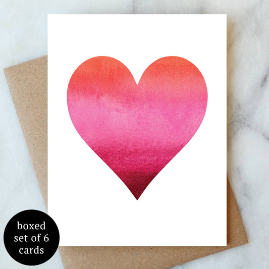 Big Heart Greeting Card - Box Set of 6 | Love Friendship