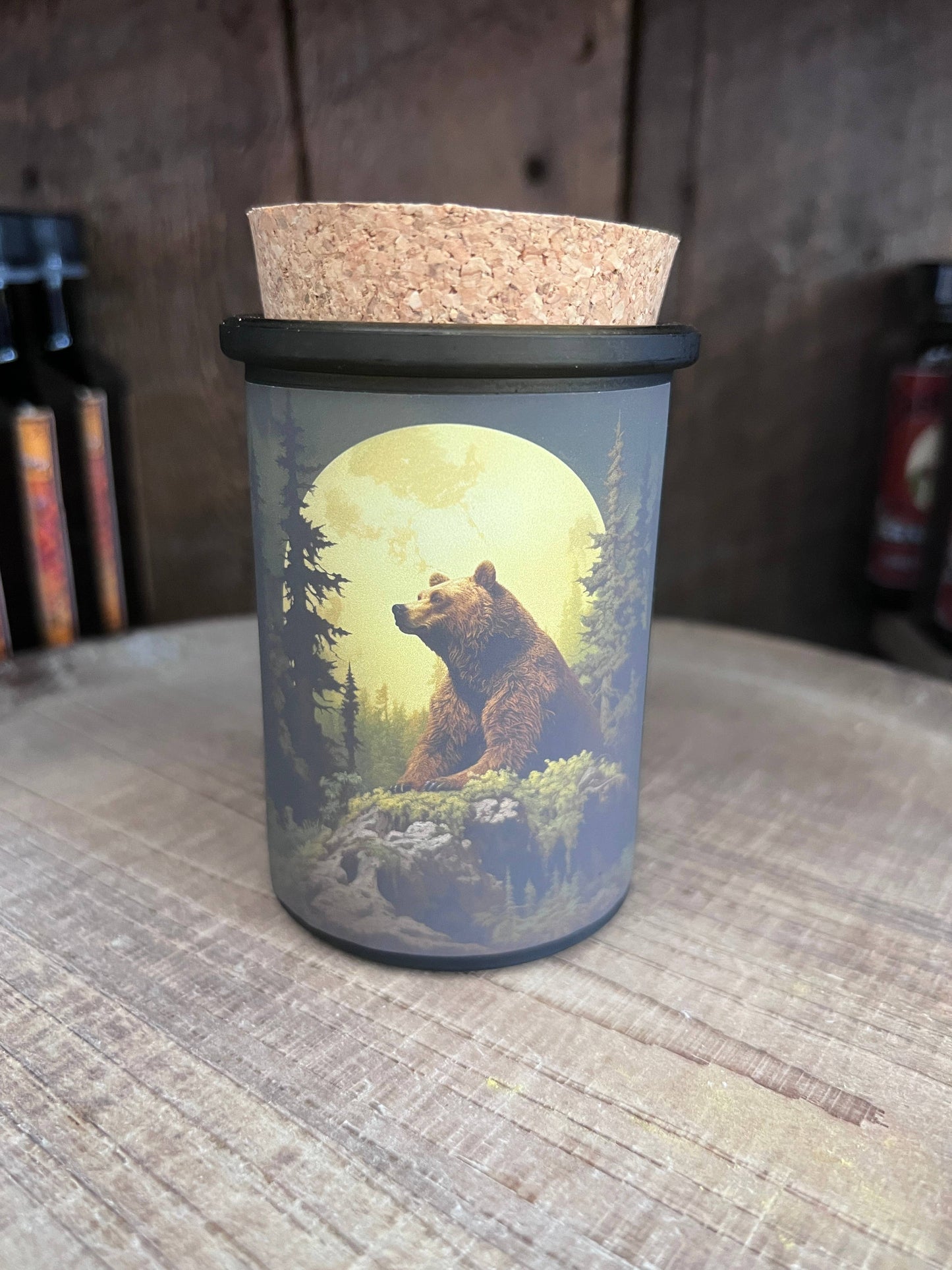 Art Nouveau Bears Art Candle  Black Bear, Grizzly Bear Mtn
