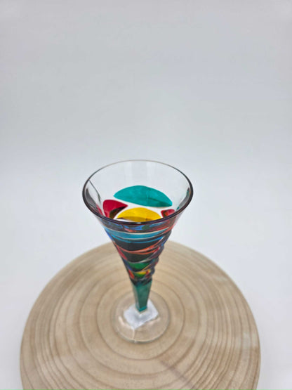 Copas de vino Dyno de cristal italiano pintadas a mano