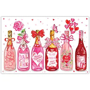 Tabletop Placemats - handpainted valentine bottles