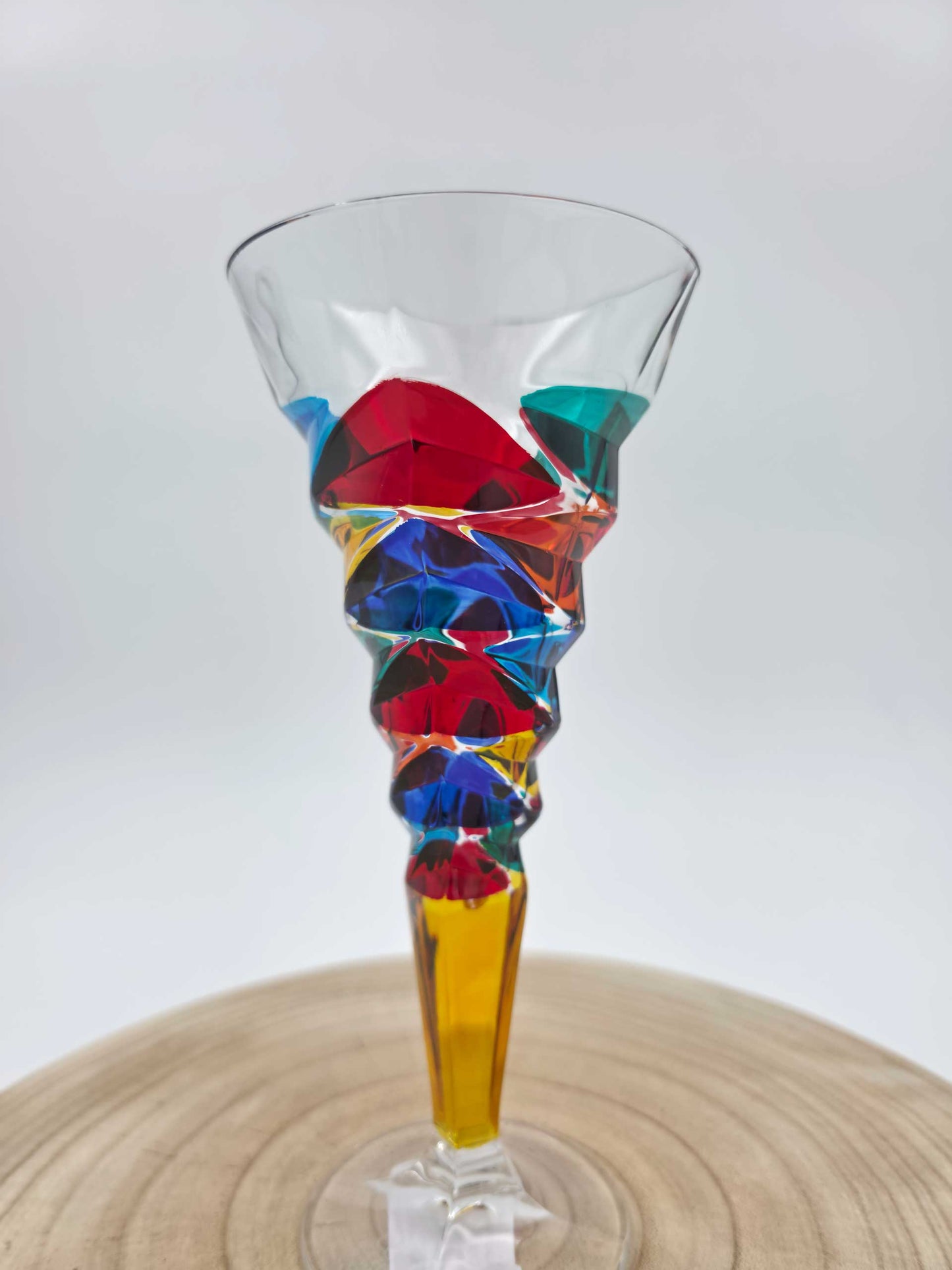 Copas de vino Dyno de cristal italiano pintadas a mano